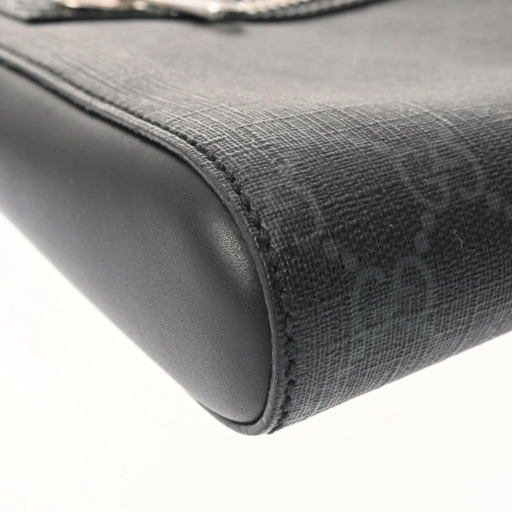 GUCCI GG Supreme Messenger Bag Black Canvas Leather Shoulder - Picture 6 of 9